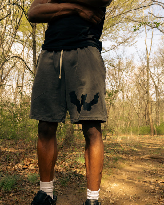 WAR FOR HD CHARCAOL FLORA FLEECE SHORTS