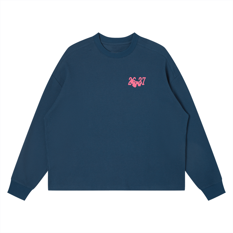 WAR FOR HD / WAFFLE KNIT THERMAL / NAVY BLOSSUM