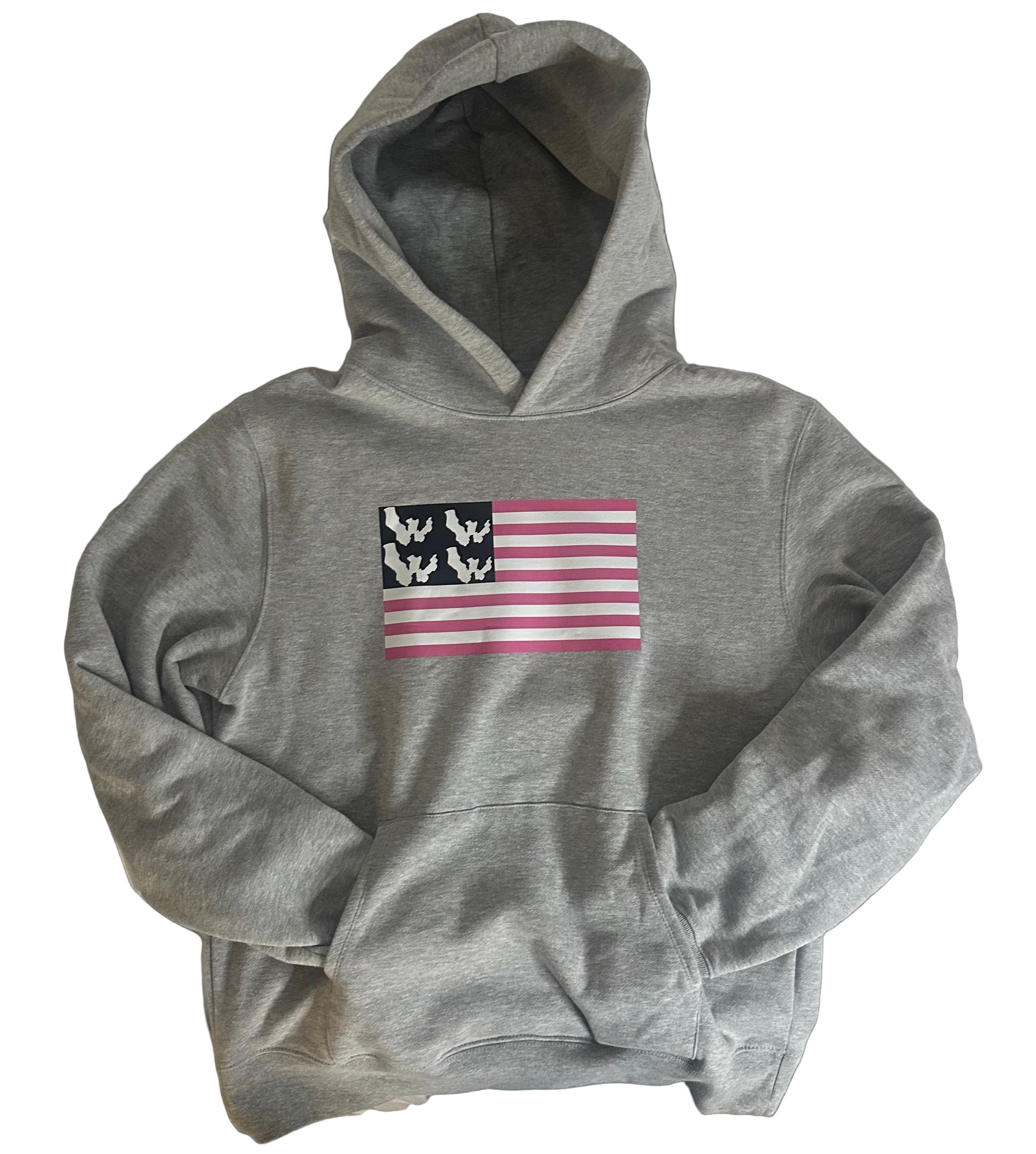 WHD PINK FLAG PULLOVER WIDE HOOD