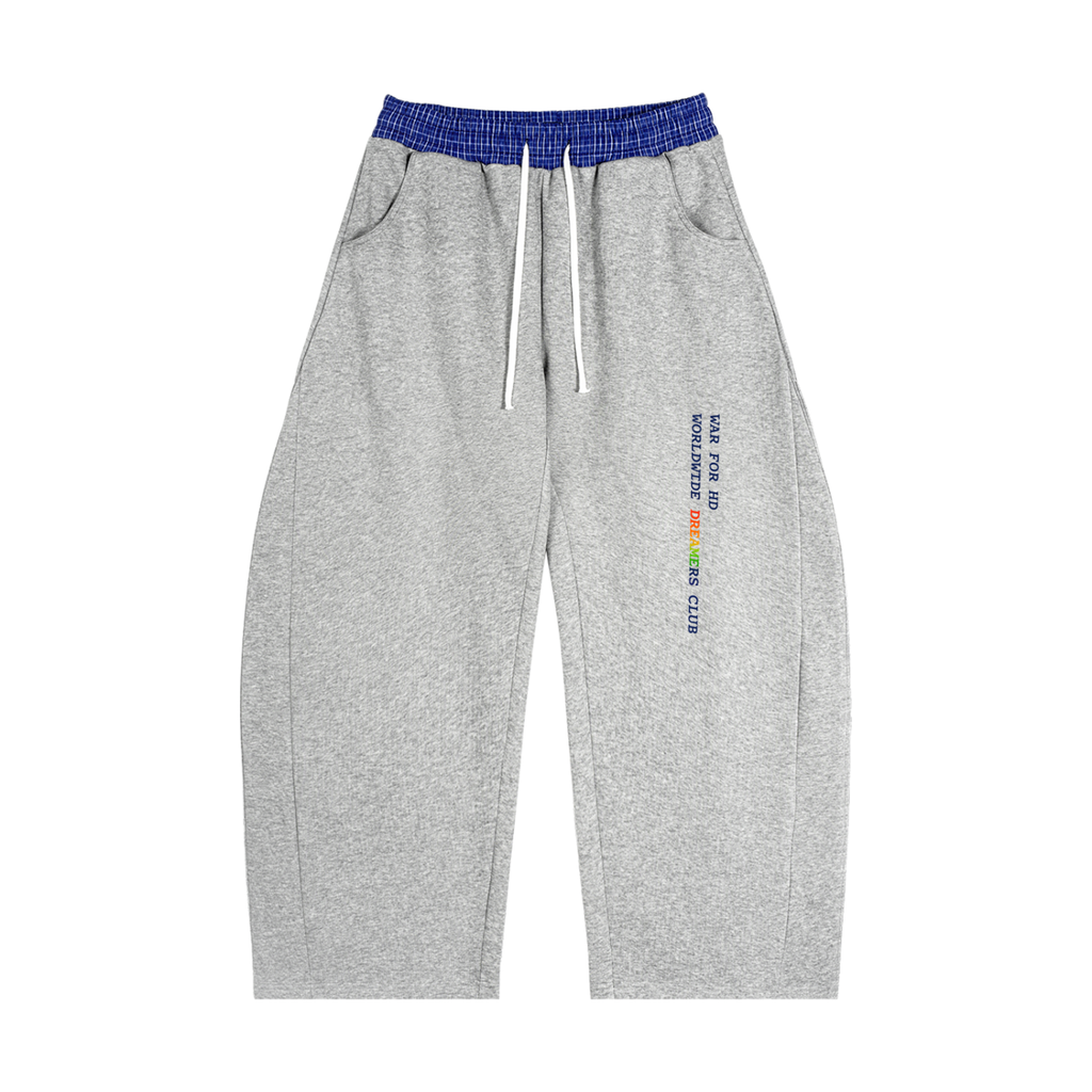 Worldwide Dreamers Club/Plaid Waistband Barrel Sweatpants