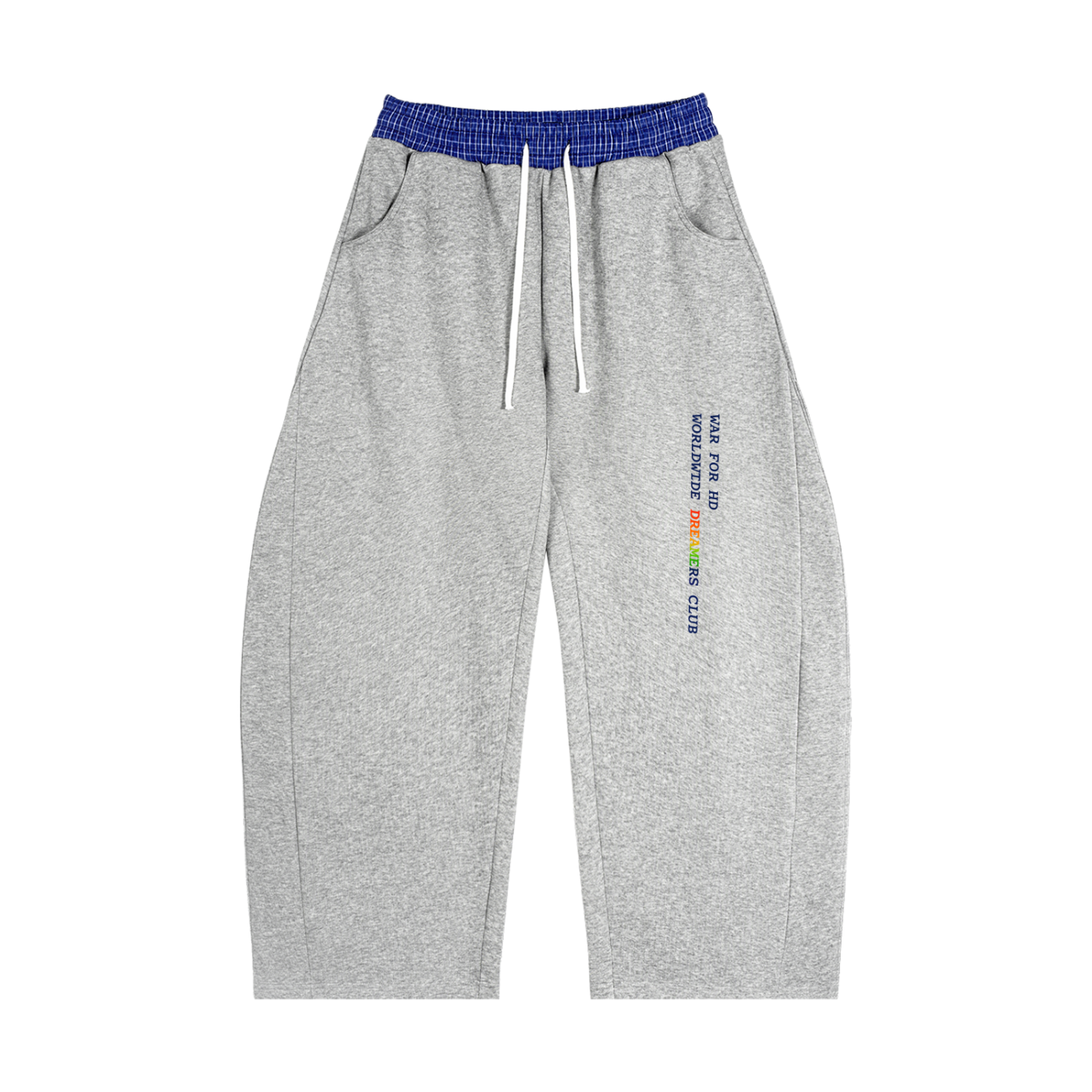 Worldwide Dreamers Club/Plaid Waistband Barrel Sweatpants