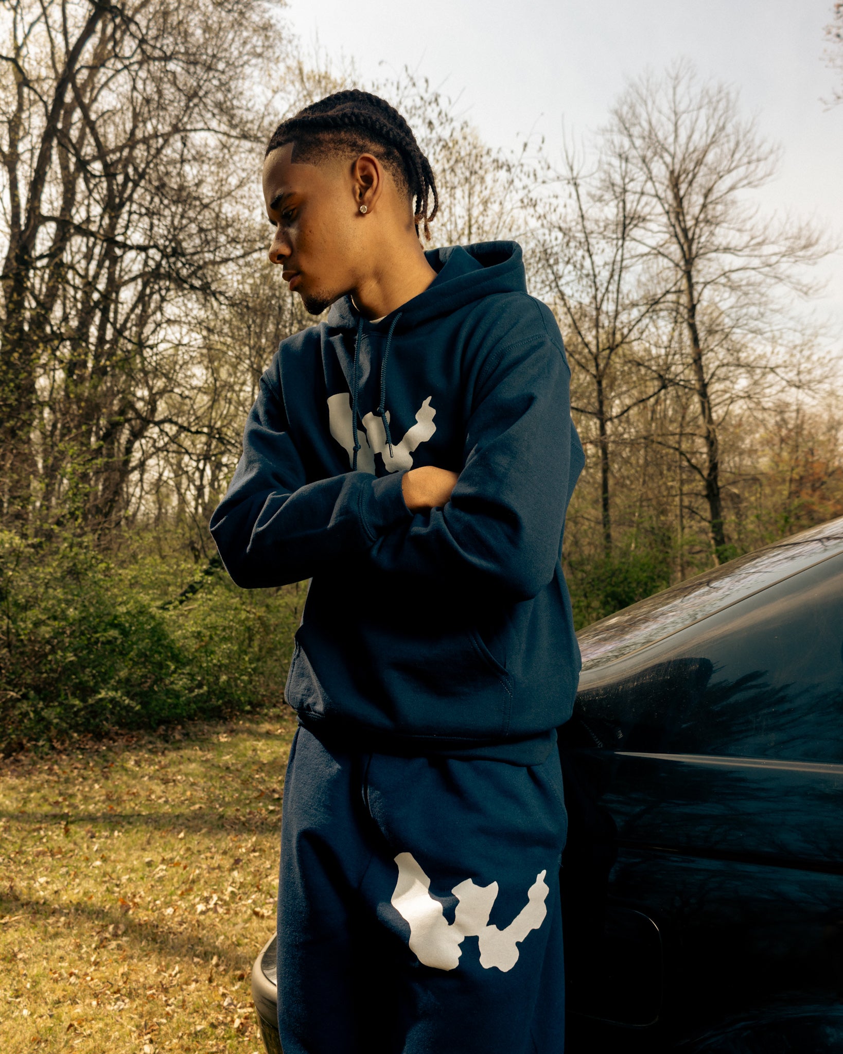 WAR FOR HD NAVY DRIFT SWEATPANTS