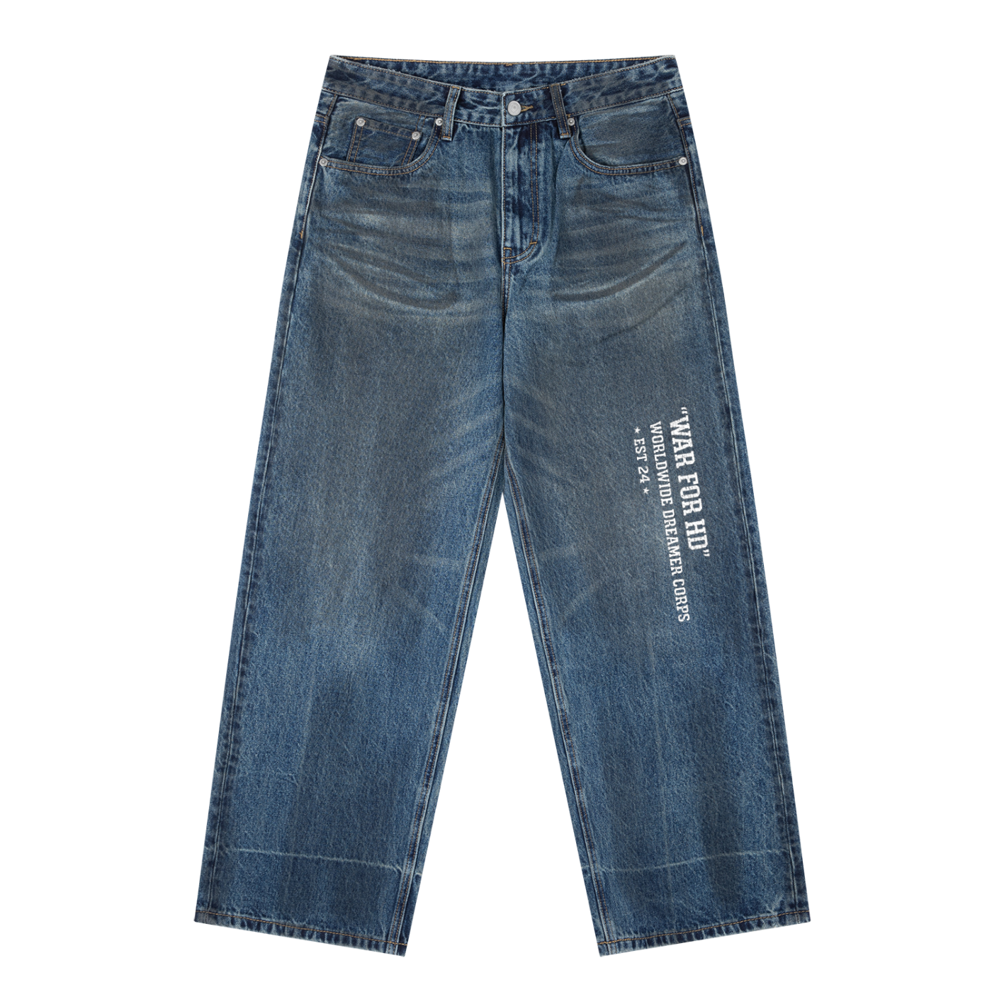 War For HD/Dreamer Corps Vintage Wash Baggy Denim Jeans