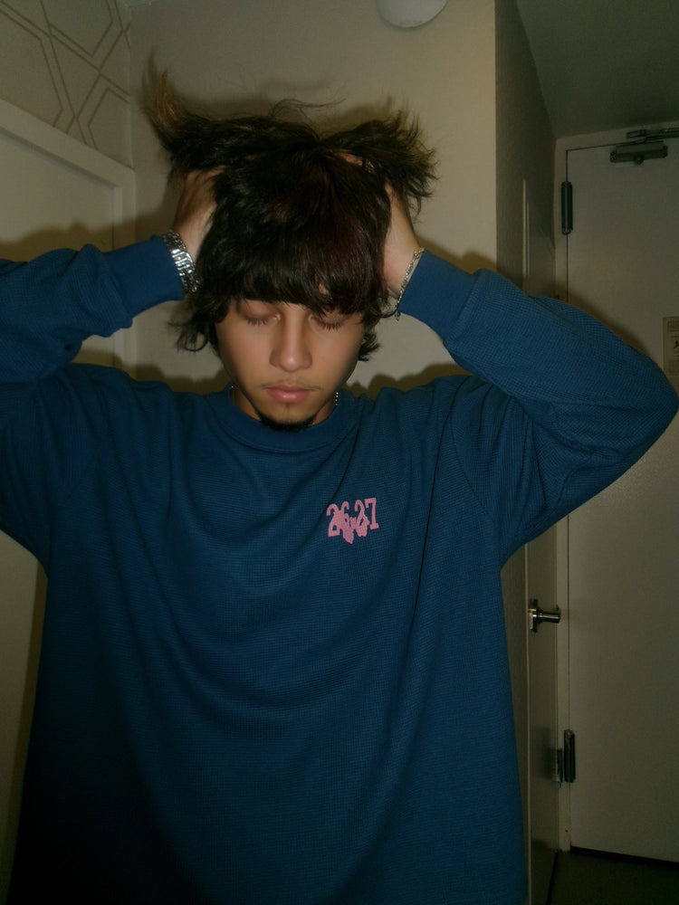WAR FOR HD / WAFFLE KNIT THERMAL / NAVY BLOSSUM
