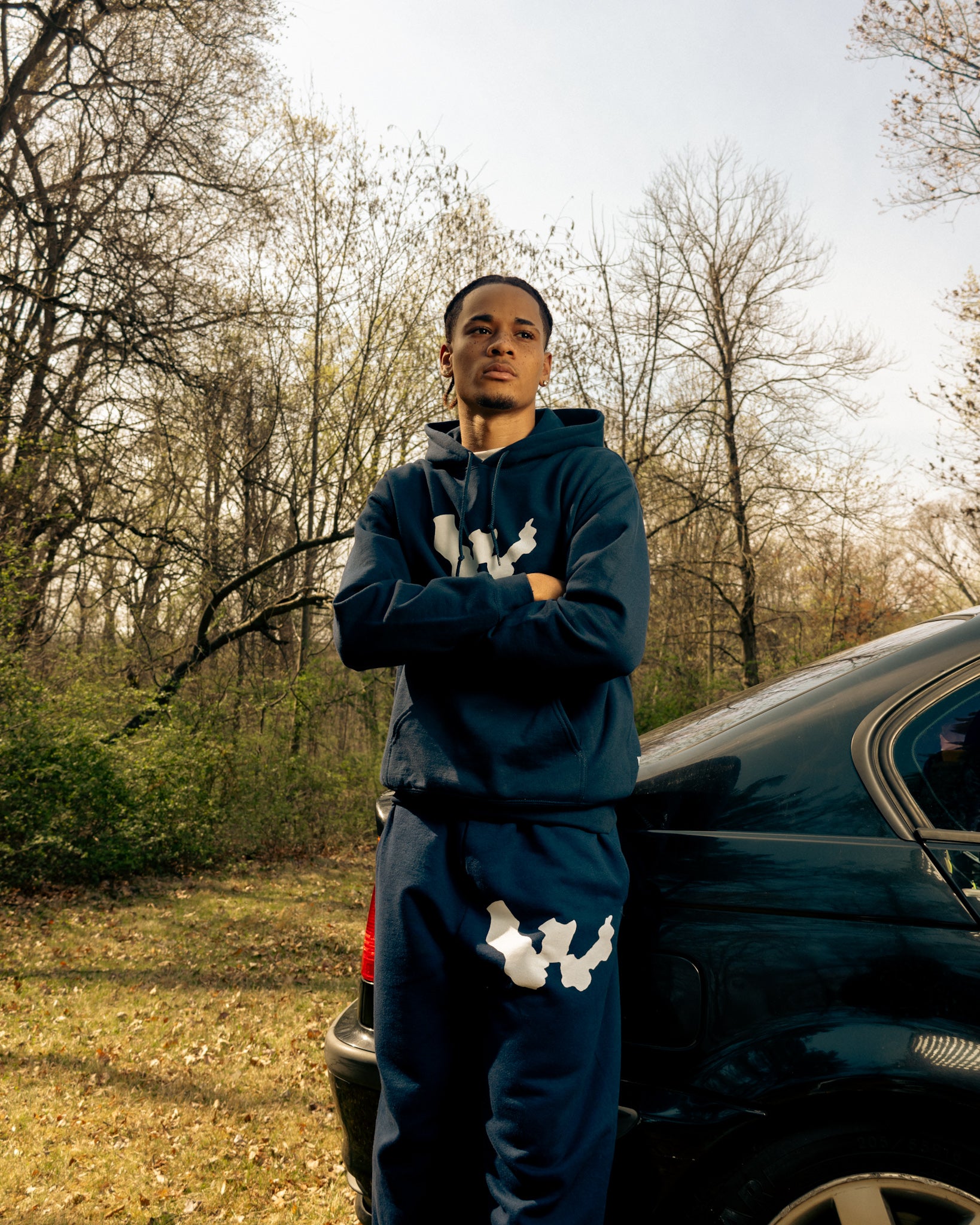 WAR FOR HD NAVY DRIFT SWEATPANTS