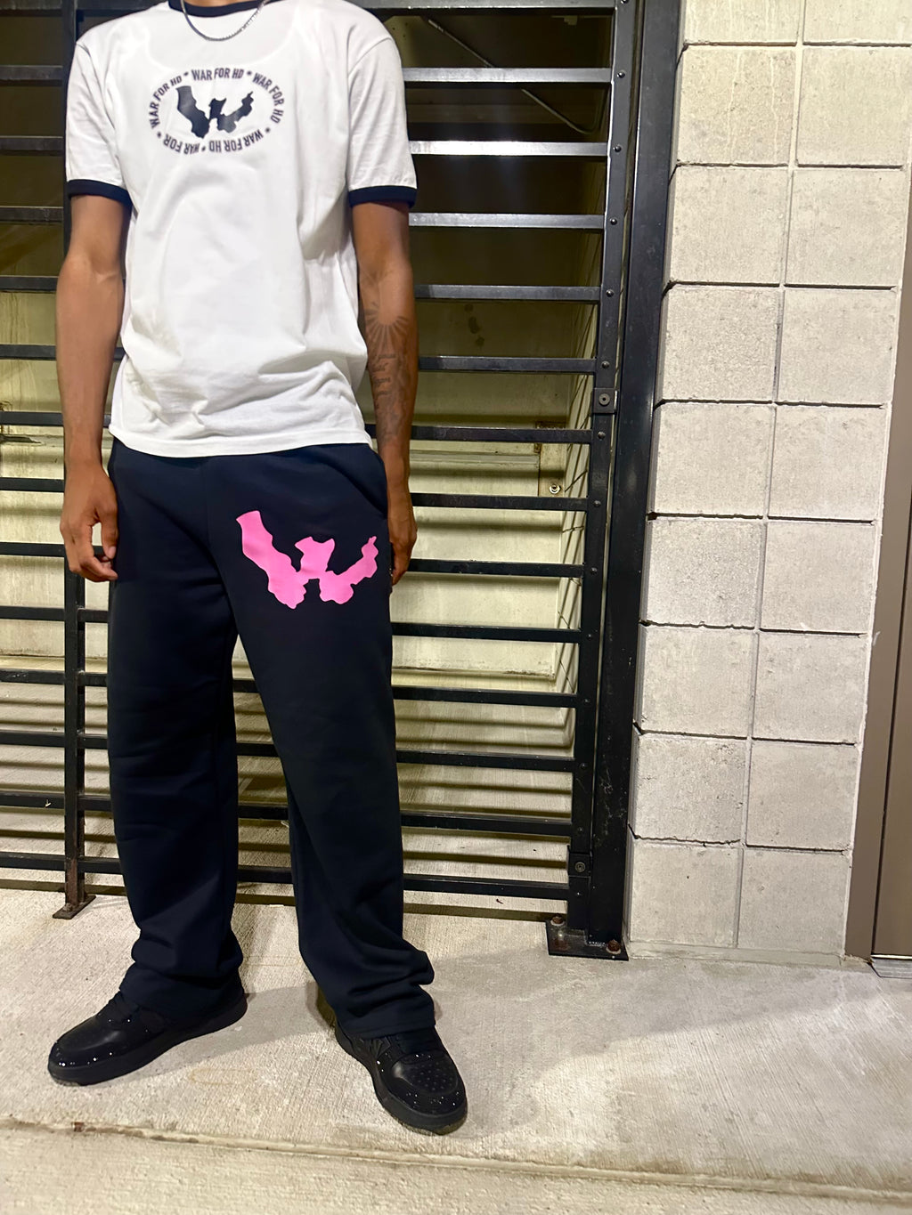 WHD NEON PINK OPEN BOTTOM JOGGERS