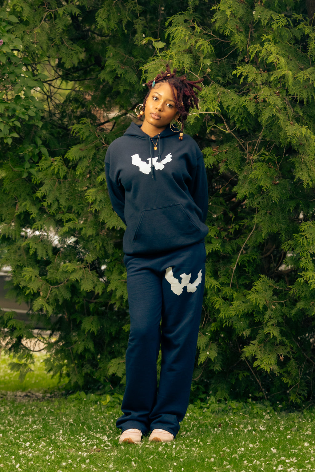 WAR FOR HD NAVY DRIFT SWEATPANTS