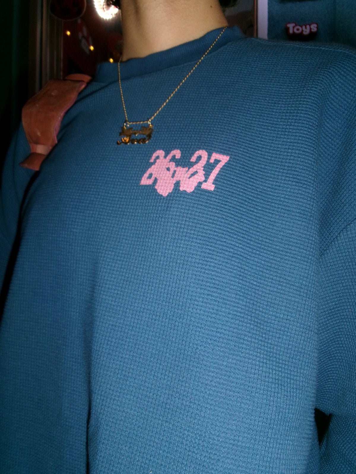 WAR FOR HD / WAFFLE KNIT THERMAL / NAVY BLOSSUM