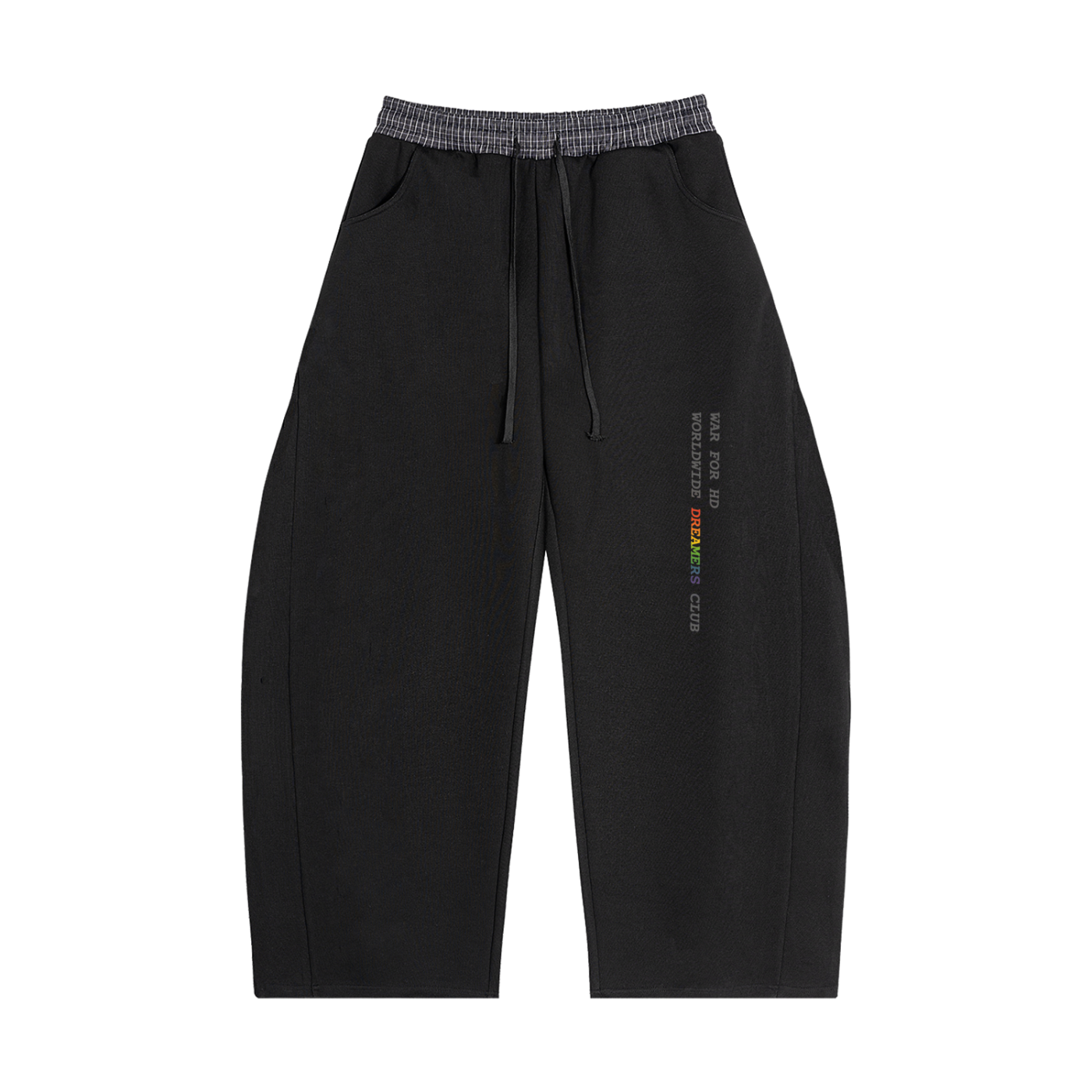 Worldwide Dreamers Club/Plaid Waistband Barrel Sweatpants