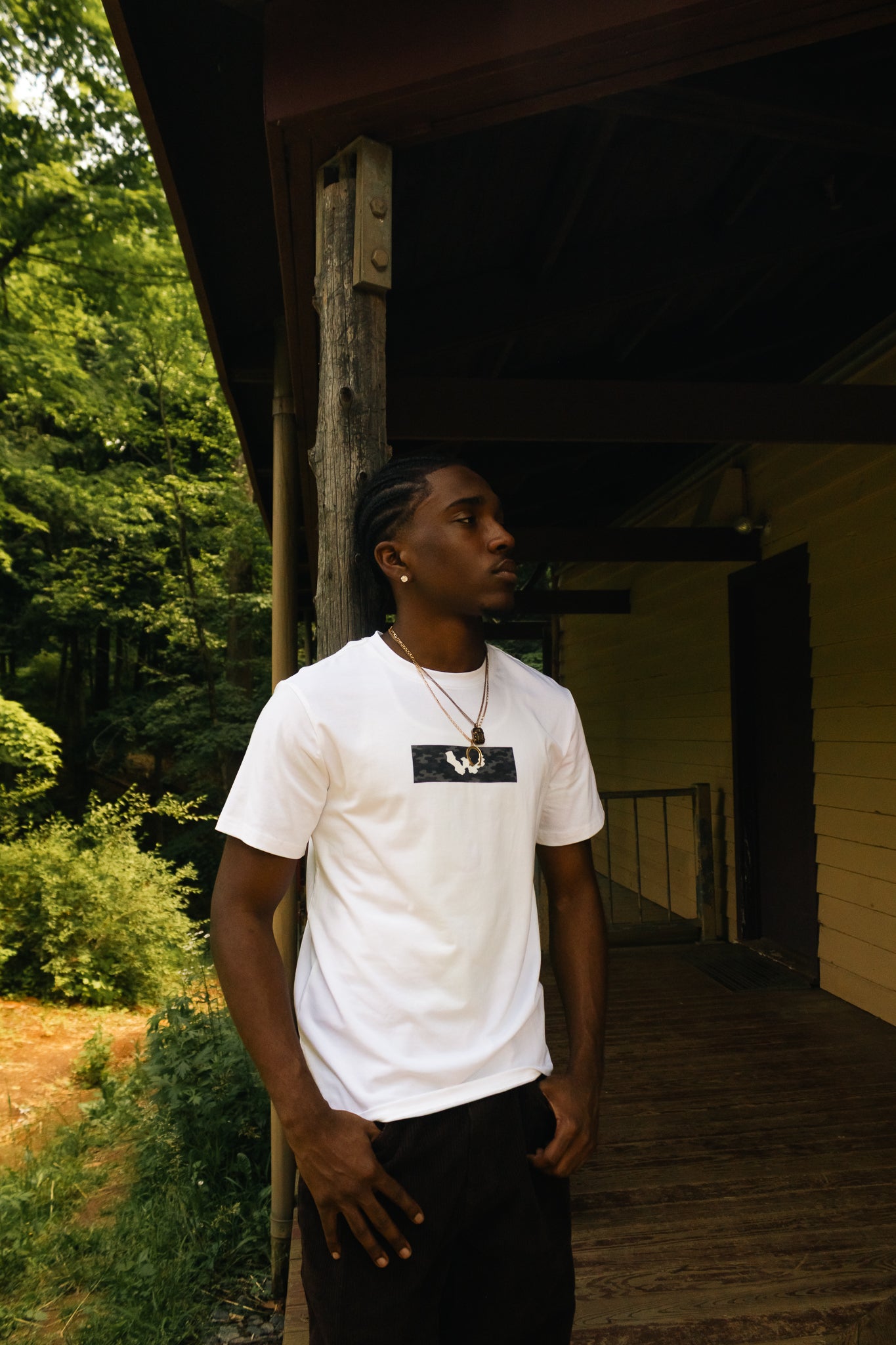 War For HD Grey Camo Crew Neck Cotton T-Shirt
